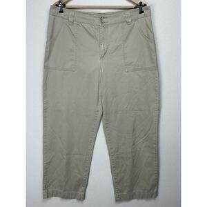 Mountain Lake Women’s Crop Pants Sz 16 Lt. Beige 100% Cotton Casual Beach Preppy